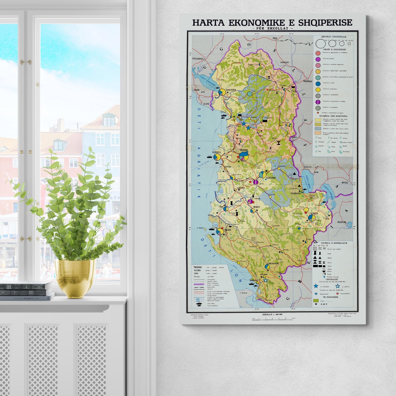 1963 Map of People’s Socialist Republic of Albania – Districts & Borders Print