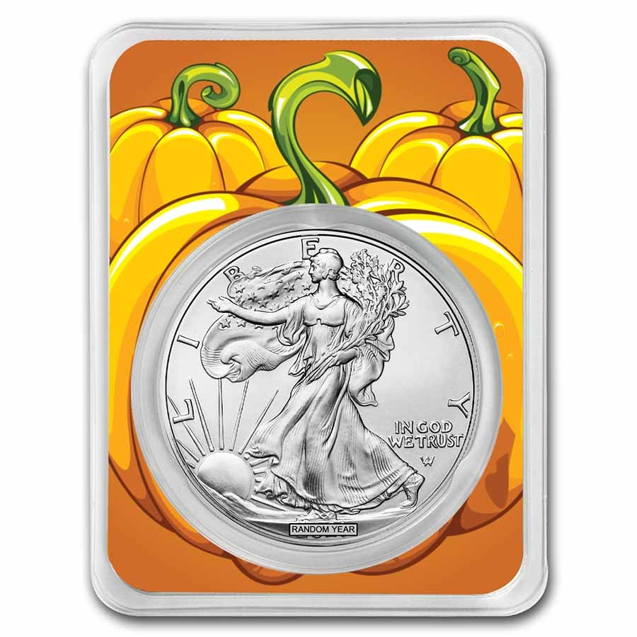 Random Year 1 oz Silver Eagle - w/Special Occasion Card, In TEP