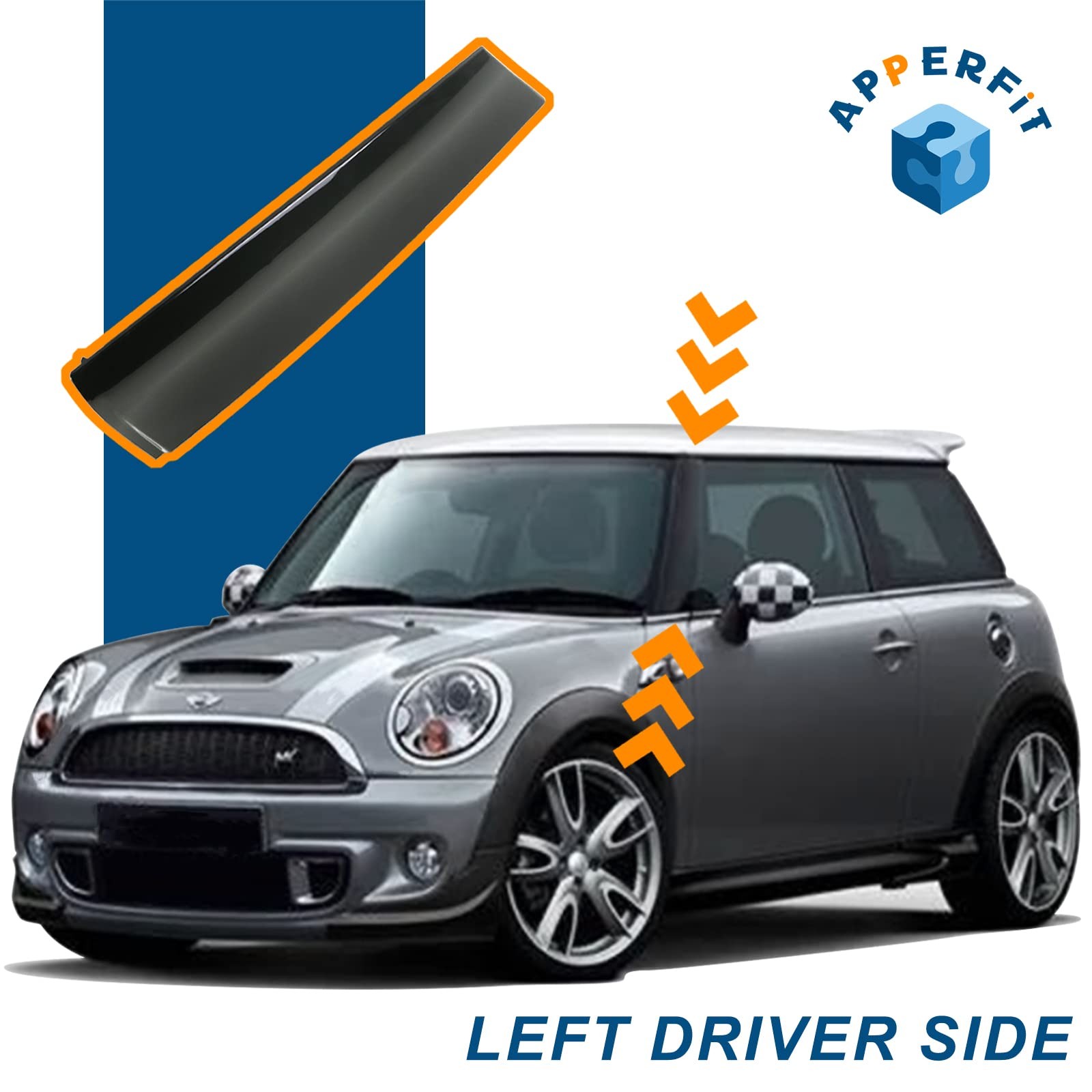 APPERFiT Windshield Post Trim A-Pillar 1 Piece - Left Side, Driver Side