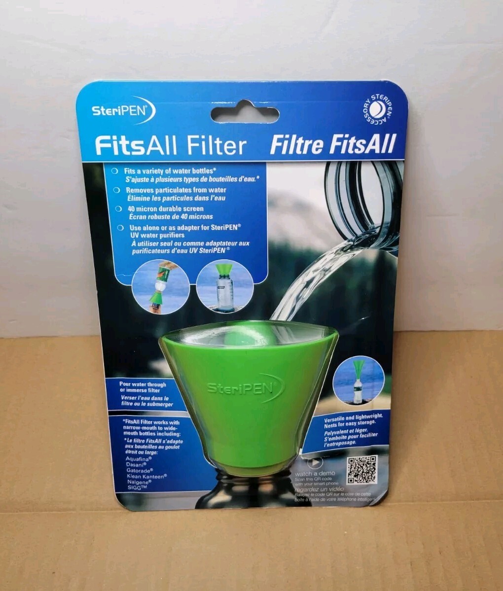 SteriPen FitsAll Fits All Water Filter Cartridge w/ Funnel Green - NEW & SEALED!