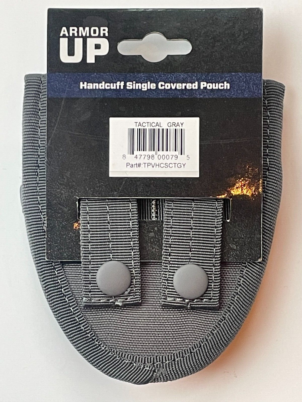 ARMOR EXPRESS Handcuff Single Covered Pouch Tactical Gray #TPVHCSCTGY