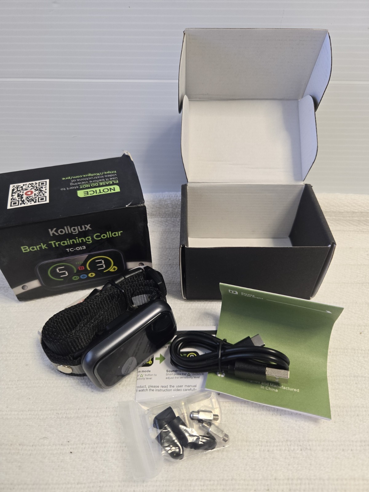 Koligux TC-013 Bark Training Collar Rechargeable Anti Bark Dog Collar Complete