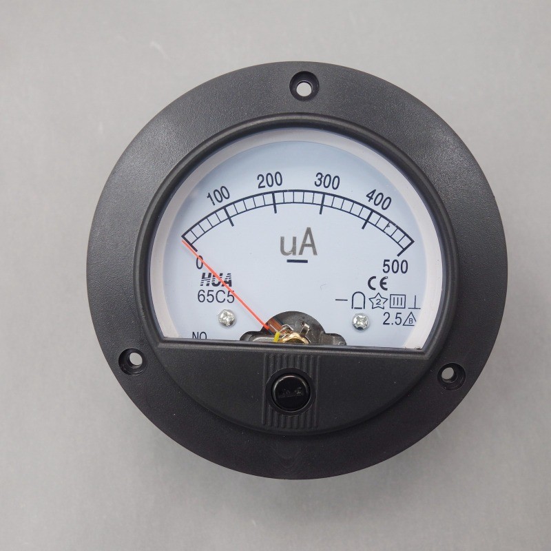 1PCS DC 0-500uA Round Analog Ammeter Panel AMP Current Meter Dia. 90mm Direct C