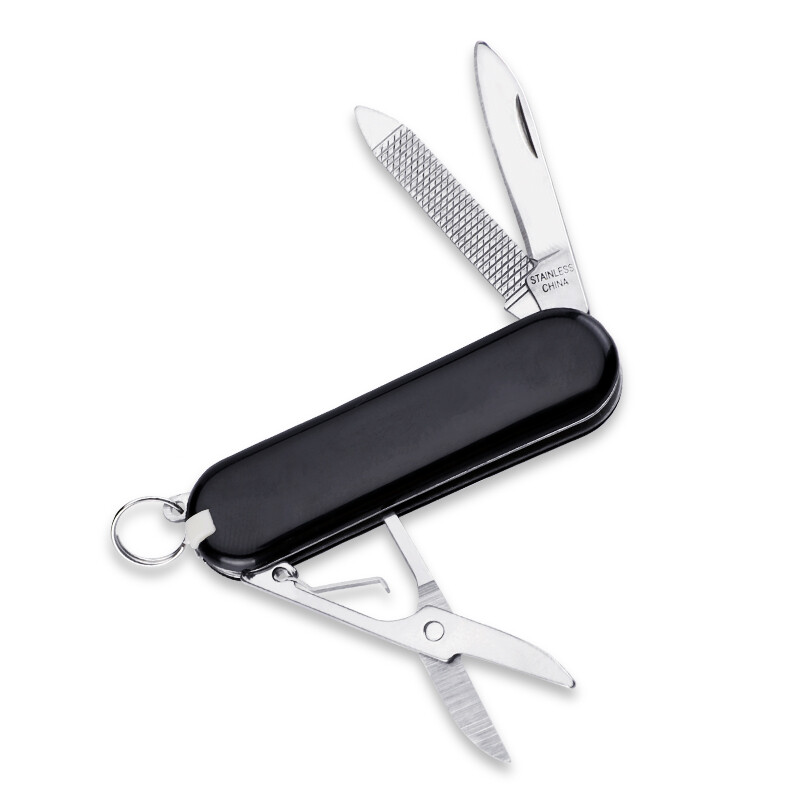 Multi-Function Army Knife - Black Mini Multi-Tool, Pocket Knife with Scissors