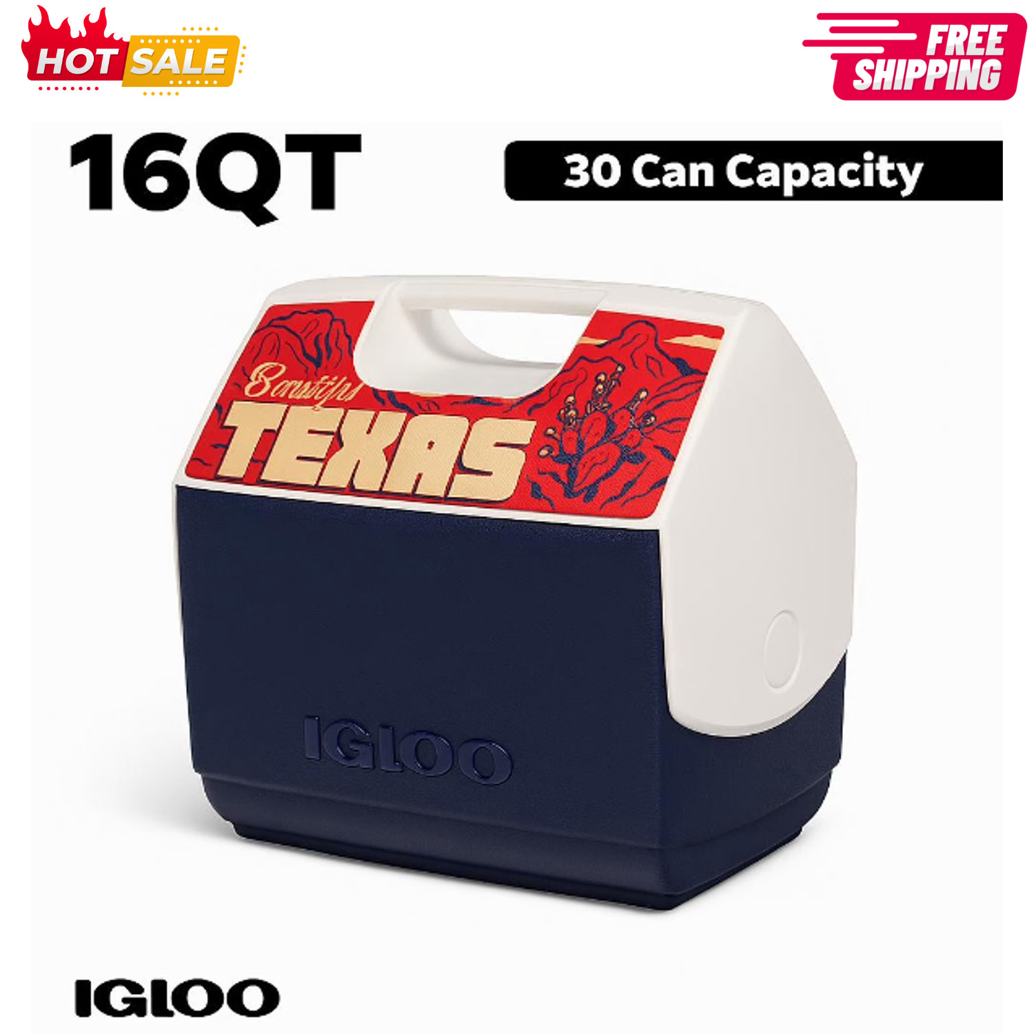 Igloo Texas Edition Playmate Elite 16 Qt Cooler 30 Can Capacity Navy