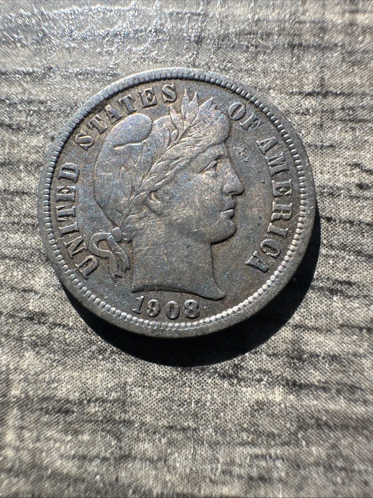 1908  Barber Dime Liberty Head Silver Coin - Nice Details