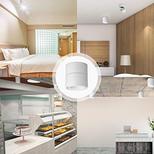 LED Ceiling Spotlight - Wall Light 360°Adjustable 6000K（Cold white） White