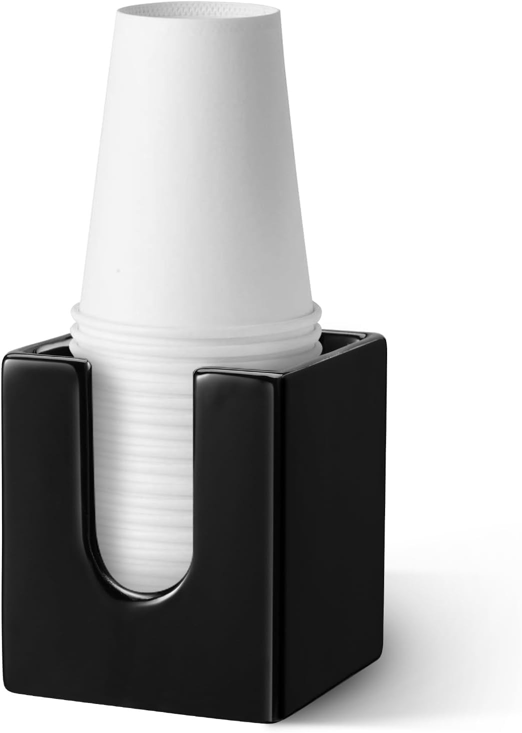 Ceramic Bathroom Cup Dispenser - 3 oz Paper Cup Dispenser & Mouthwash Cup Holder