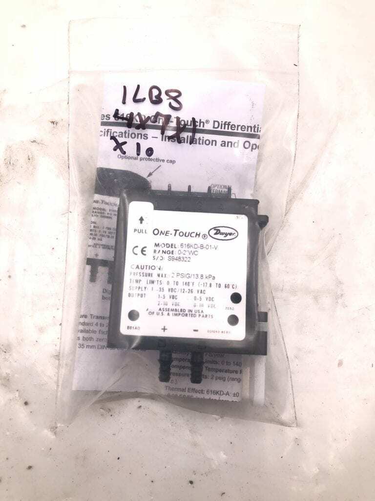One-Touch 616KD-B-01-V Pressure Transmitter 0-2"WC 2PSI 1-35VDC 12-26VAC -NIB