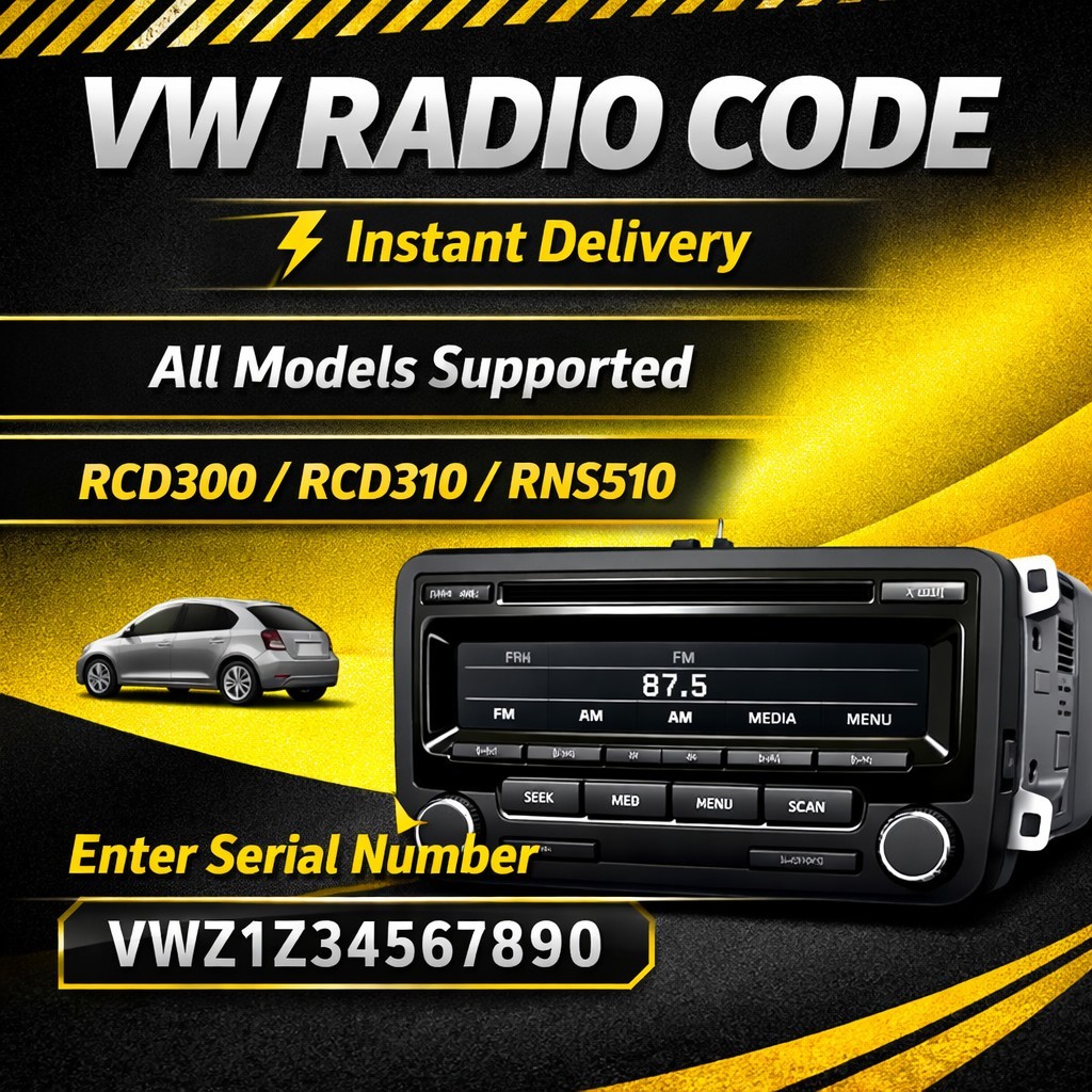 ✅ Volkswagen Radio Code VW Polo Passat Golf Unlock Code RCD300 RCD310 RNS510