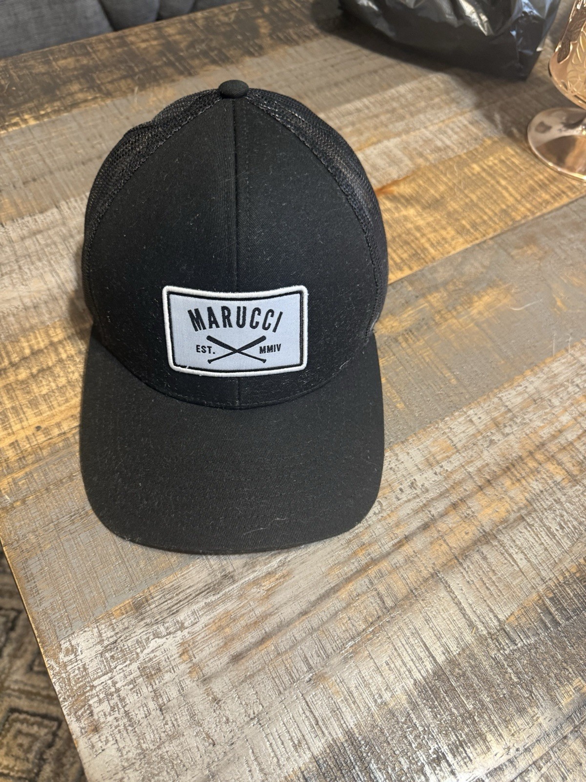 Marucci Black Mesh Baseball Trucker Hat EST. MMIV Classic Adjustable Cap