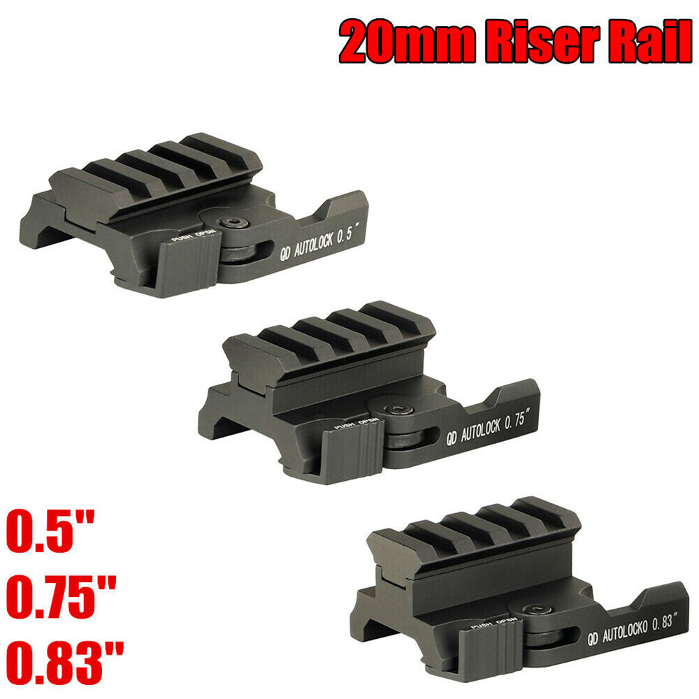 QD Riser Mount Quick Release 4 Slots 20mm Picatinny Rail Mount for Red Dot Scope