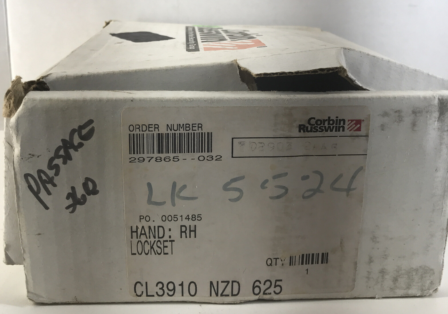 Corbin Russwin Cl3910 NZD 625 RIght Hand Lock Set