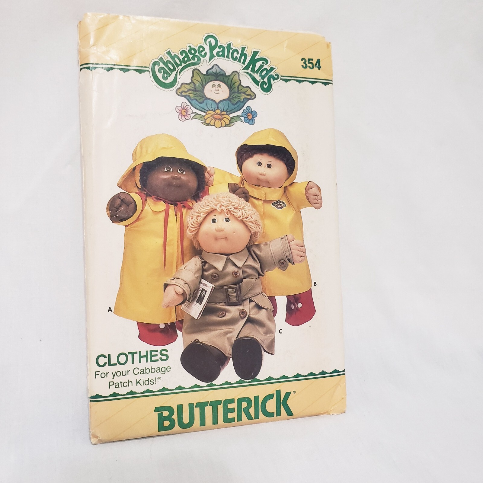 Raincoat Trench Doll Clothes Cabbage Patch Kids Pattern 354 Butterick 1985 Uncut