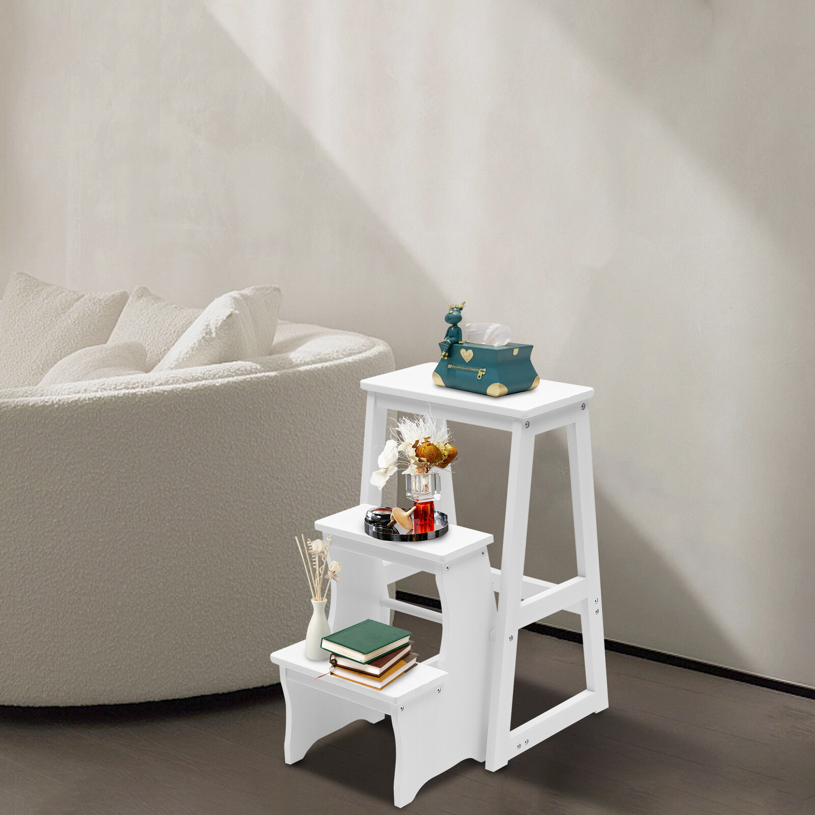 3 Ladder Levels Portable Multifunctional Step Stool Folding Library Ladder Chair