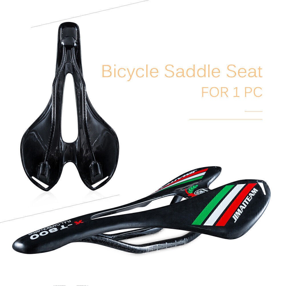 Bicycle Carbon Fiber Cushion Saddle Seat for MTB Mountain Road Bike Black