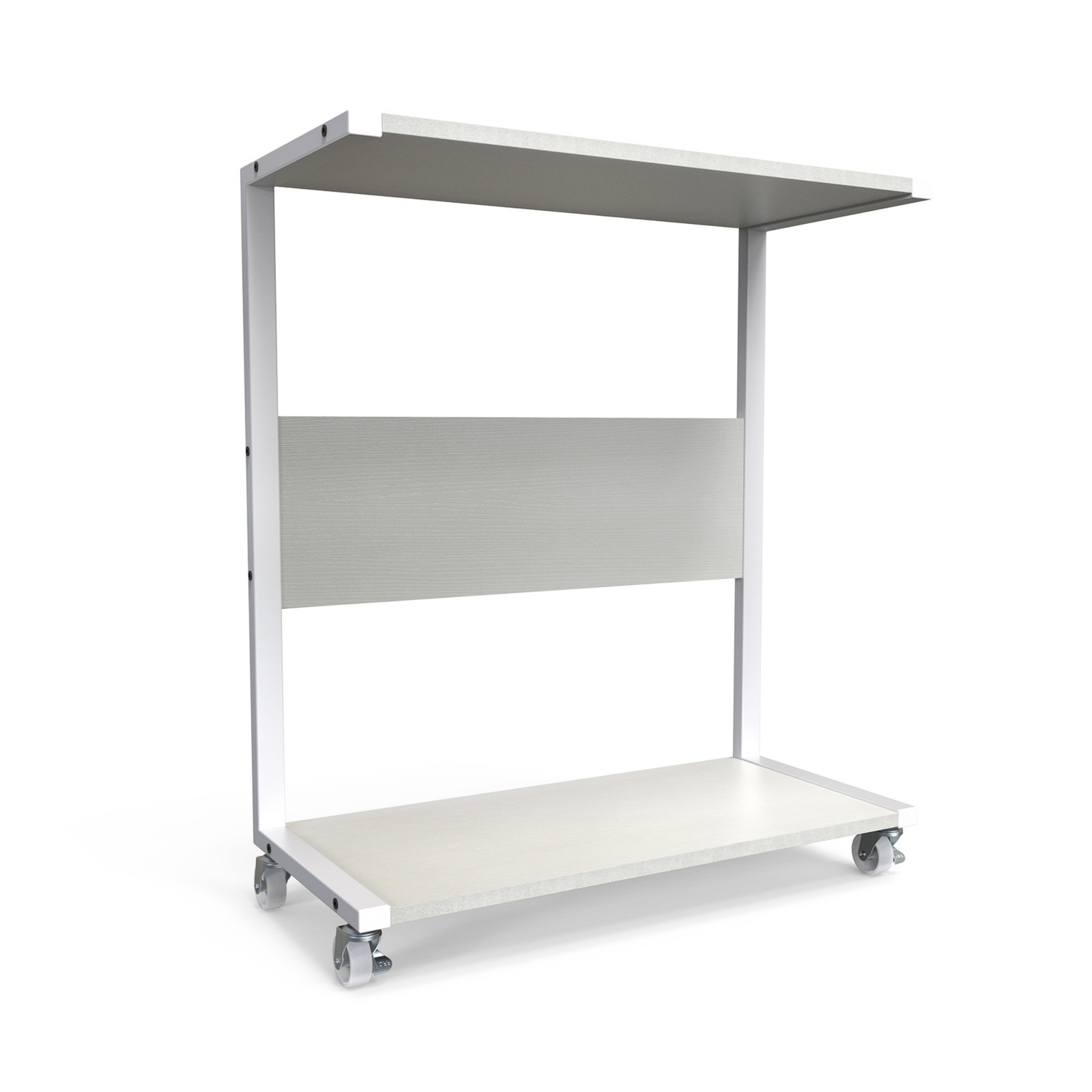 Under Desk CPU Stand, 2-Tier C-Shape Trolley w/ Wheels for Large ATX PC Tower