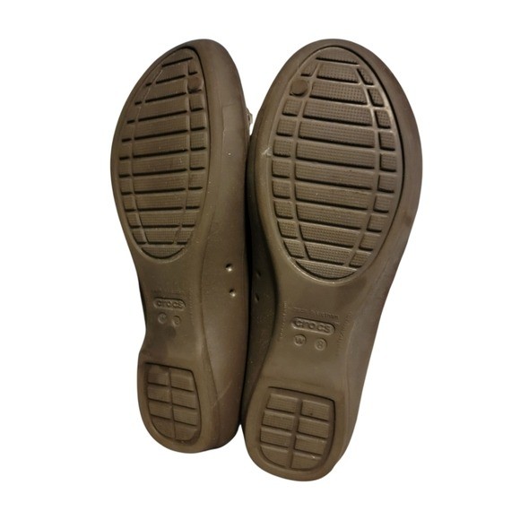 CROCS Gianna Chain Link Chocolate Brown Ballet Flats 8