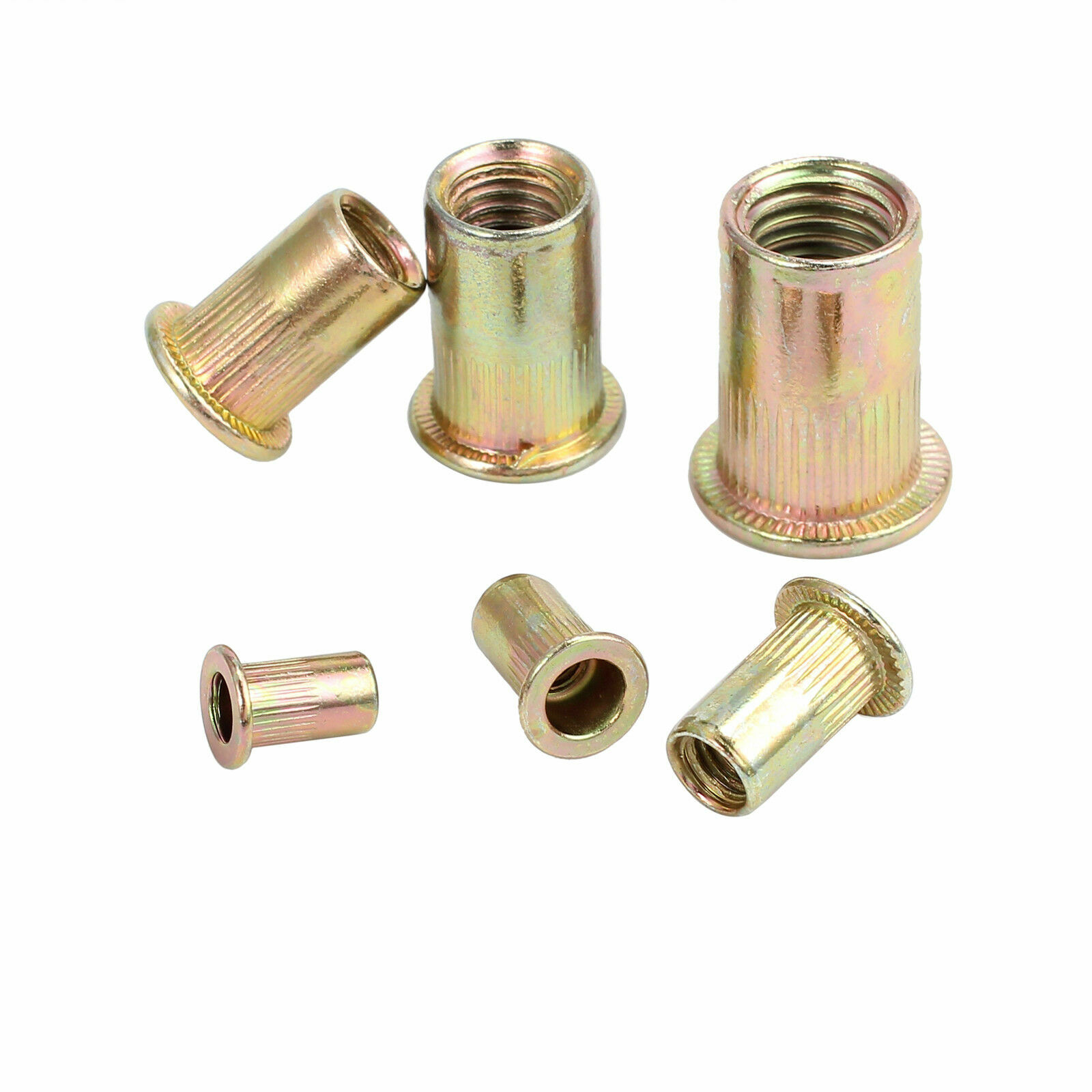 150PCS M3 M4 M5 M6 M8 M10 Rivet Nuts Kit Open End Threaded Rivnut Nutsert Insert