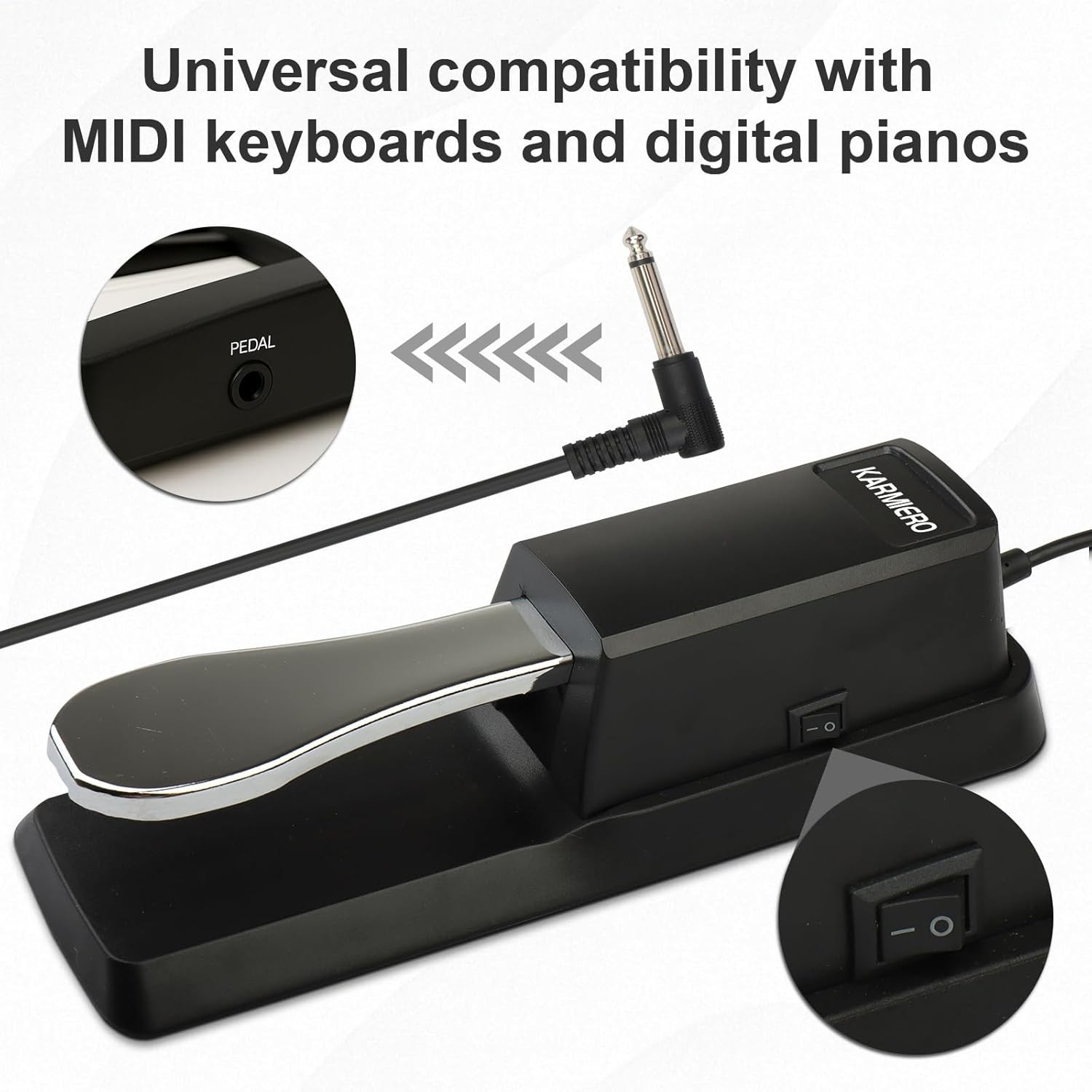 Sustain Pedal for Keyboard Universal, Premium Pedal, Piano for...