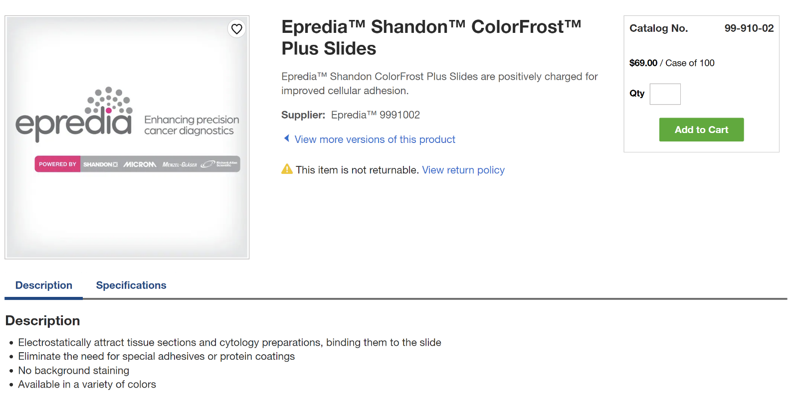 Microscope Slides - Shandon Colorfrost Plus NEW Unopened + Precleaned 100 count