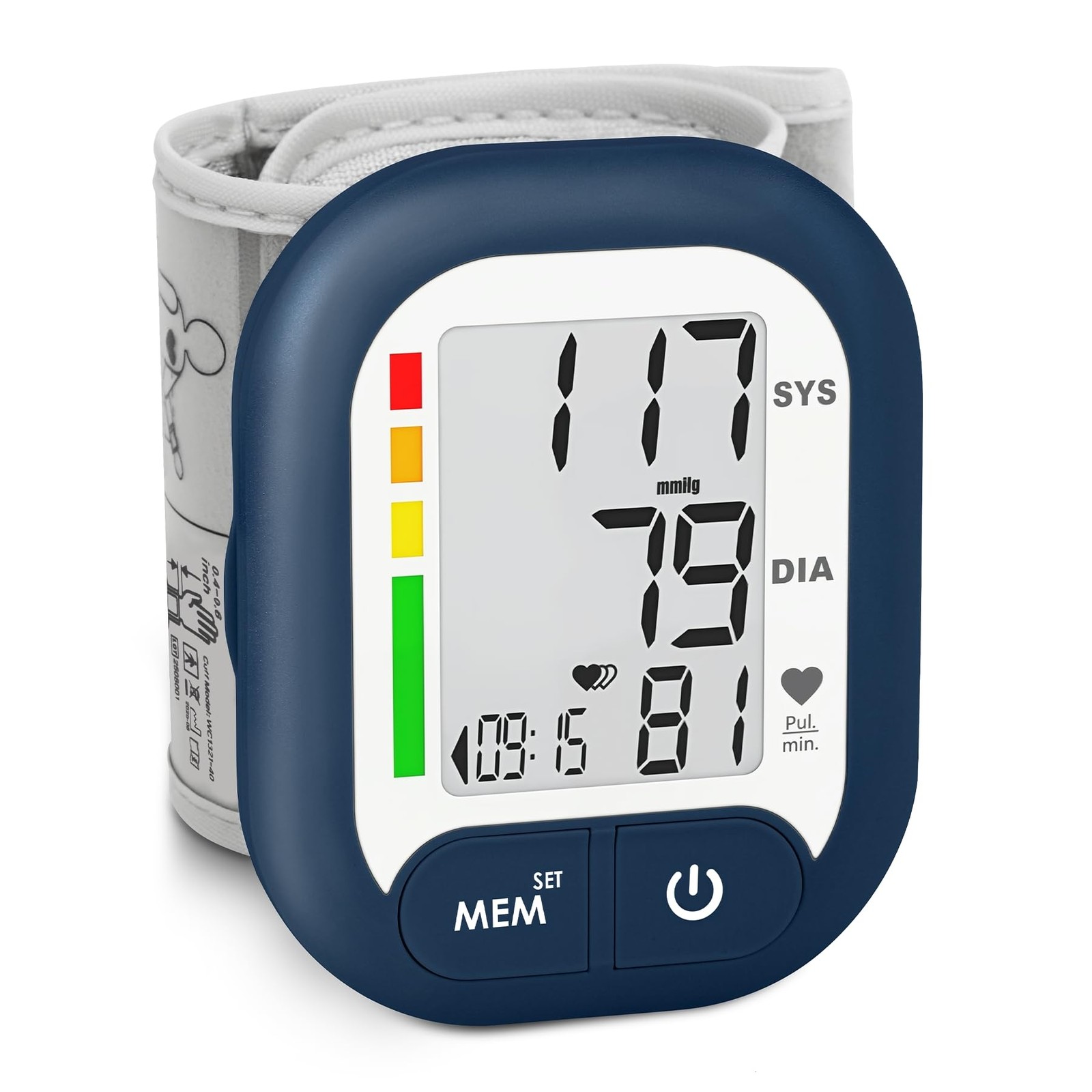 Blood Pressure Monitor Adjustable Wrist Cuff for Home Use Medium, Navy