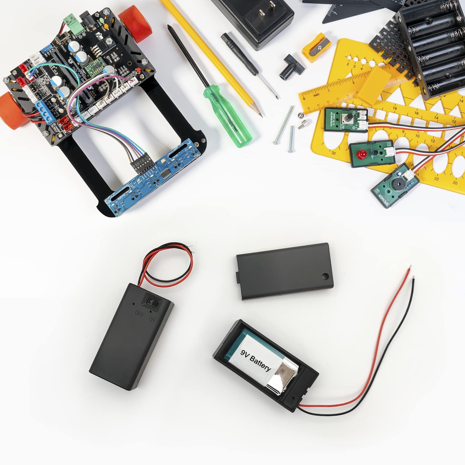 6 Pack 9V Battery Holder with On/Off Switch for Students Experiments LED Strips
