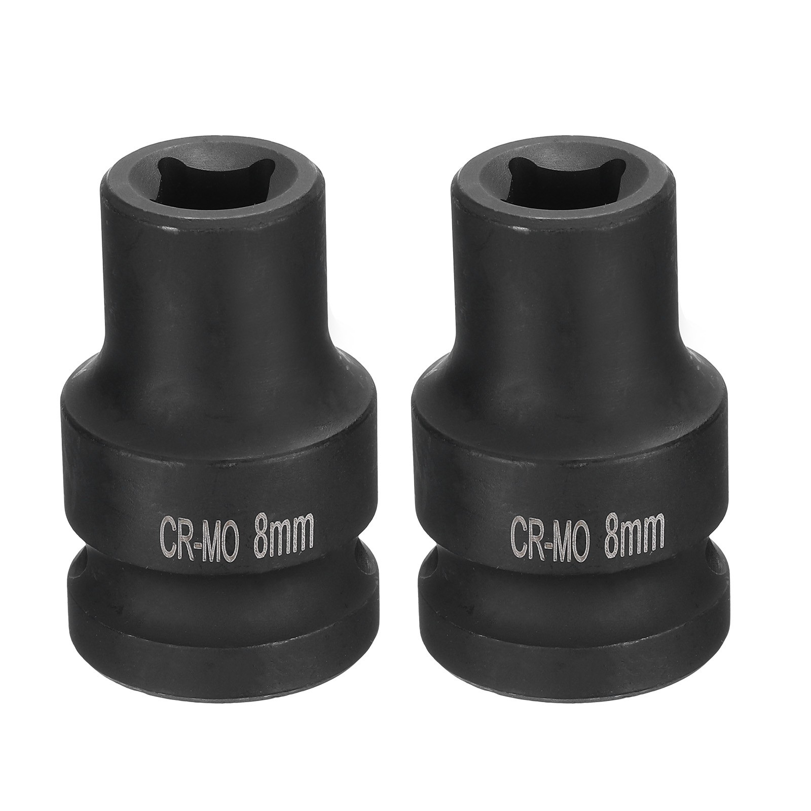 2pcs 4 Point Square Socket 1/2" Drive 8mm Metric CR-MO Impact Wheel Socket