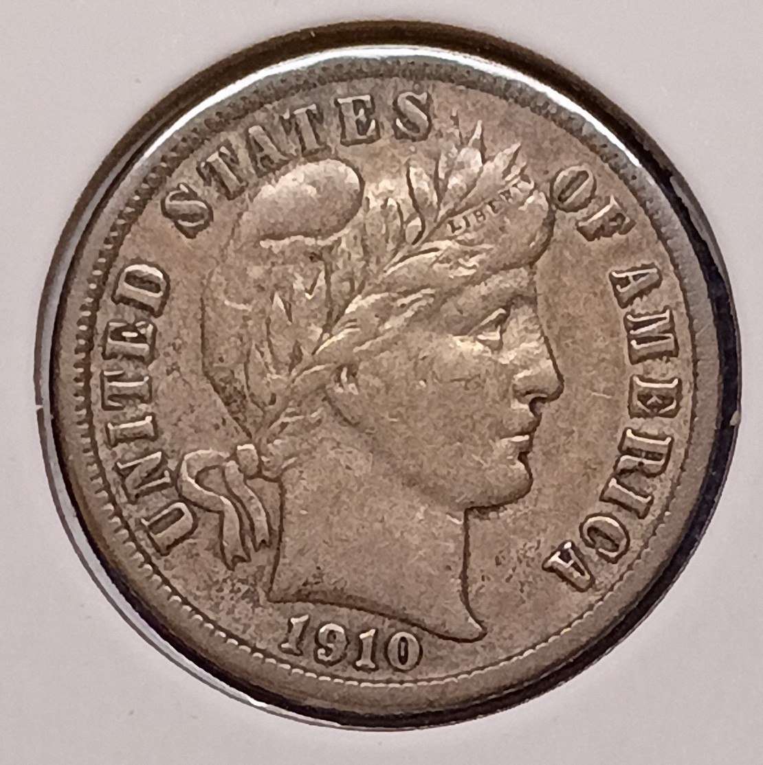 1910-D BARBER DIME -- super nice Very Fine (VF)