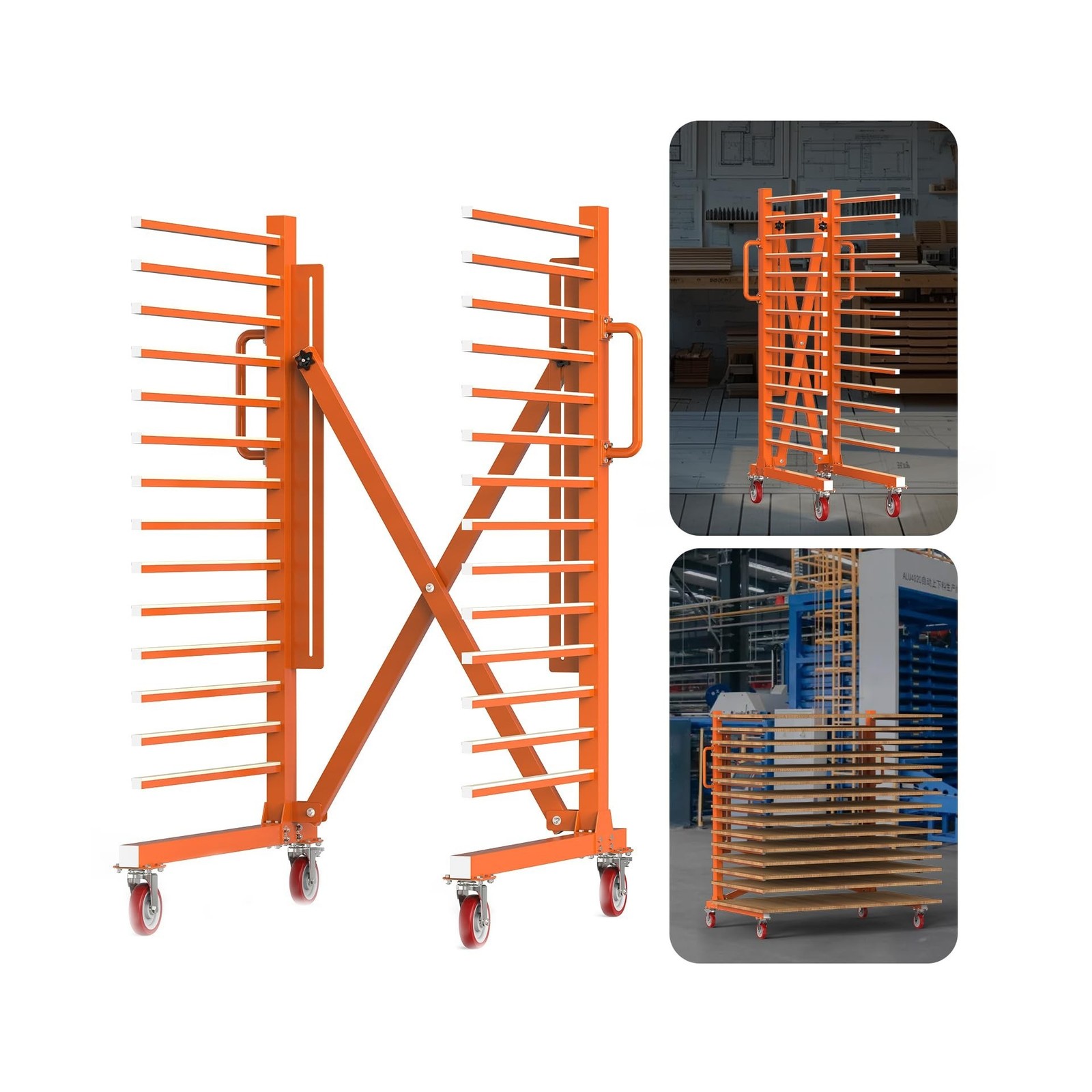15-Shelf Door & Cabinet Door Paint Drying Rack–Heavy-Duty Metal Rack for P