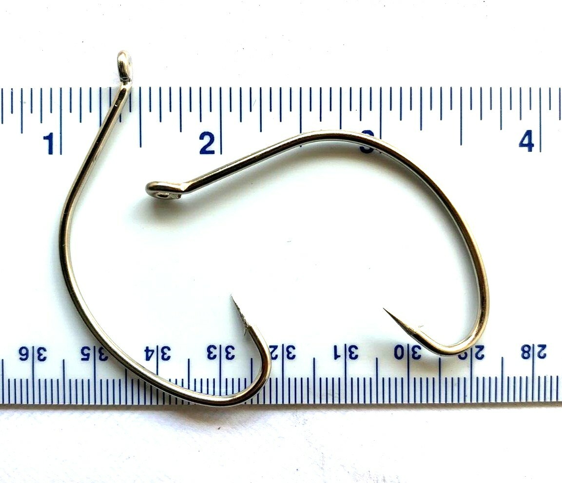 50 GT 2X Nickel Wide Gap Hollow Point Kahle Fish Hooks size 7/0 - kahle hooks
