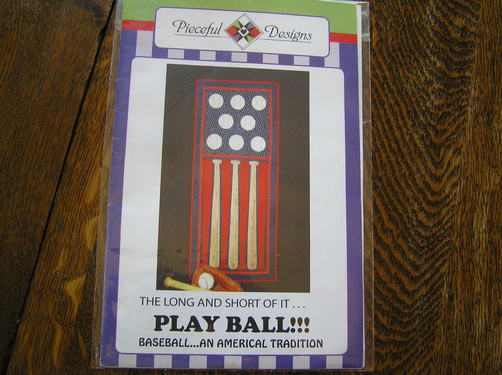 2010 Pieceful Designs LONG & SHORT of IT...PLAY BALL!! Baseball Quilt Pattern #2