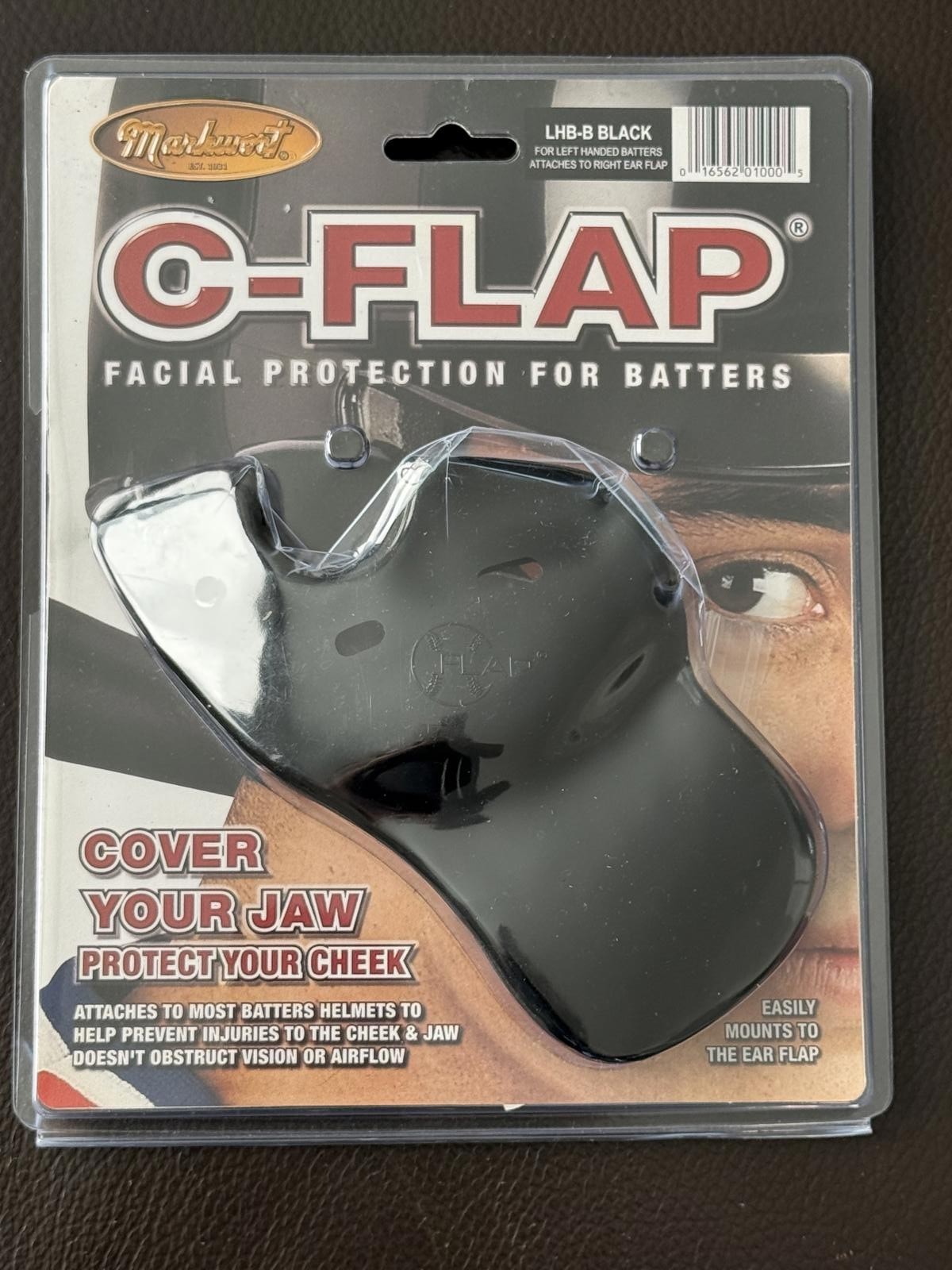 Markwort C-FLAP LEFT Handed Batter Jaw Cover Black LHB-B Baseball Softball