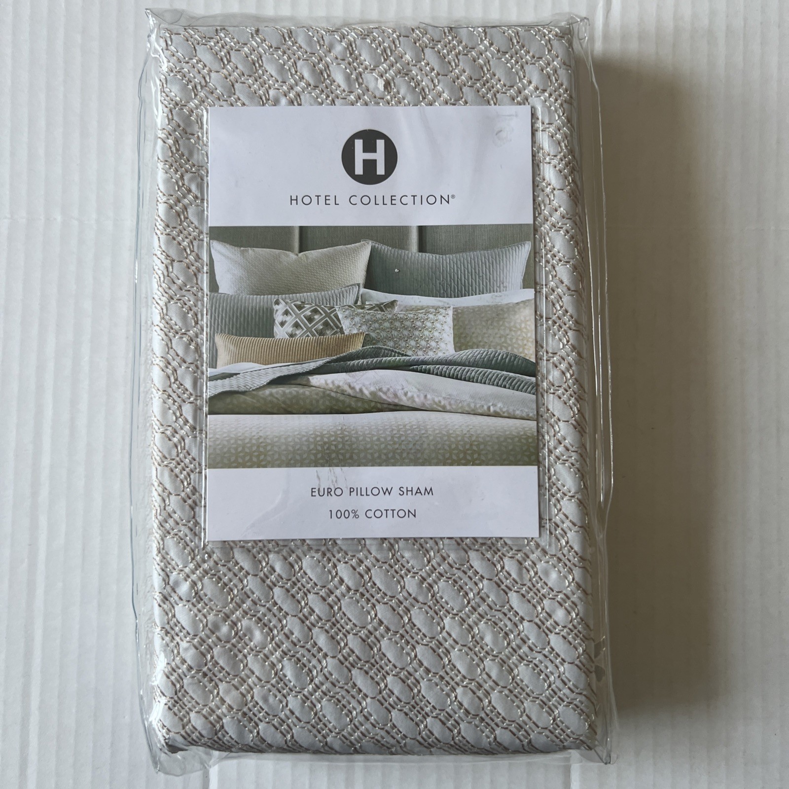 Hotel Collection Bedford Geo Euro Pillow Sham Quilted NWT