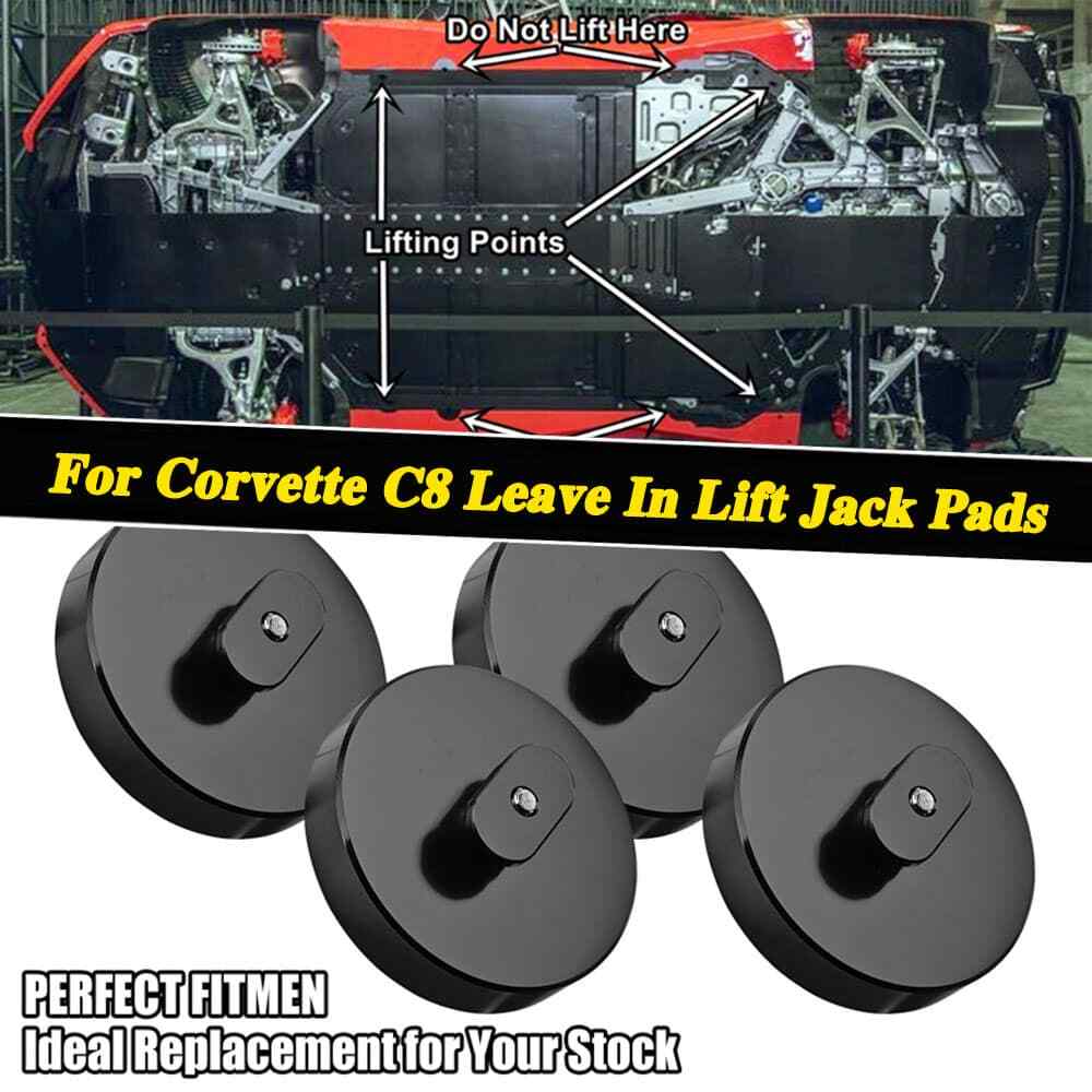 For Corvette C5 C6 C7 C8 Z06 ZR1 Black Leave In Lift Jack Pads Jacking Pucks USA
