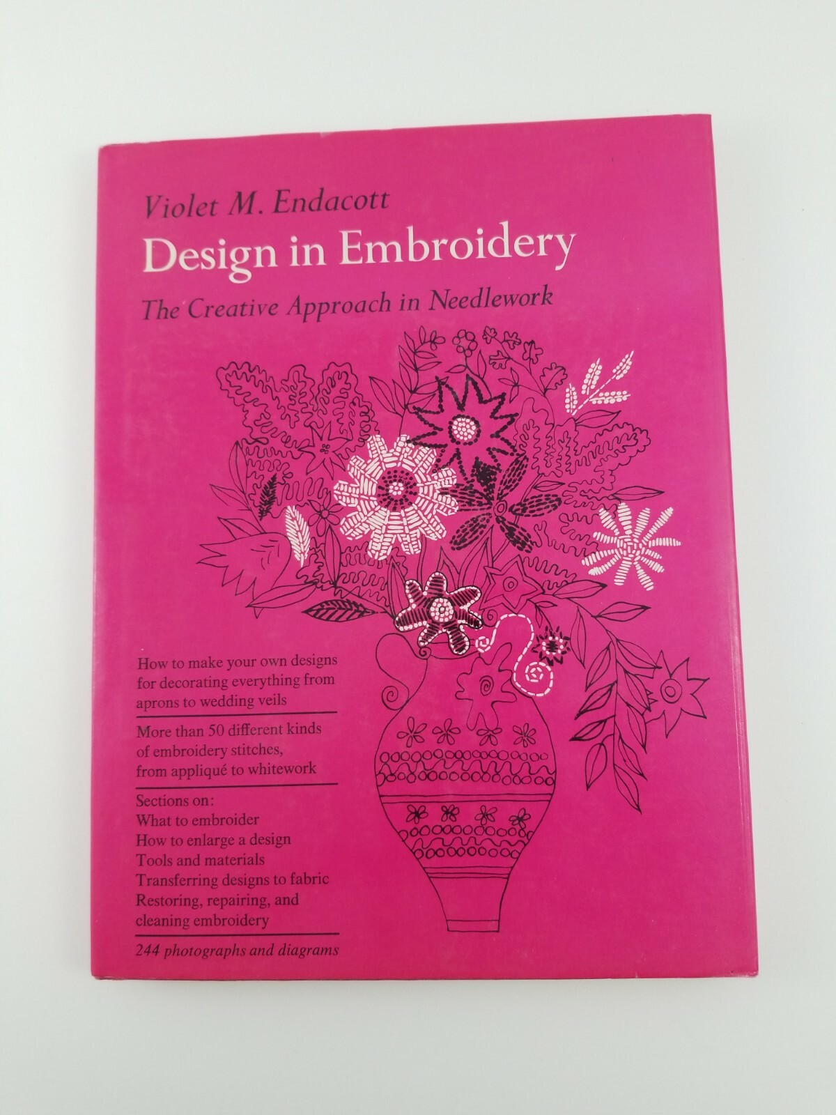 Sewing Needlepoint Pattern Book Violet M. Endacott "Design In Embroidery" 1963