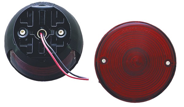 Grote 50872 Red 4" Universal Mount Stop Tail Turn Light (with License Window)