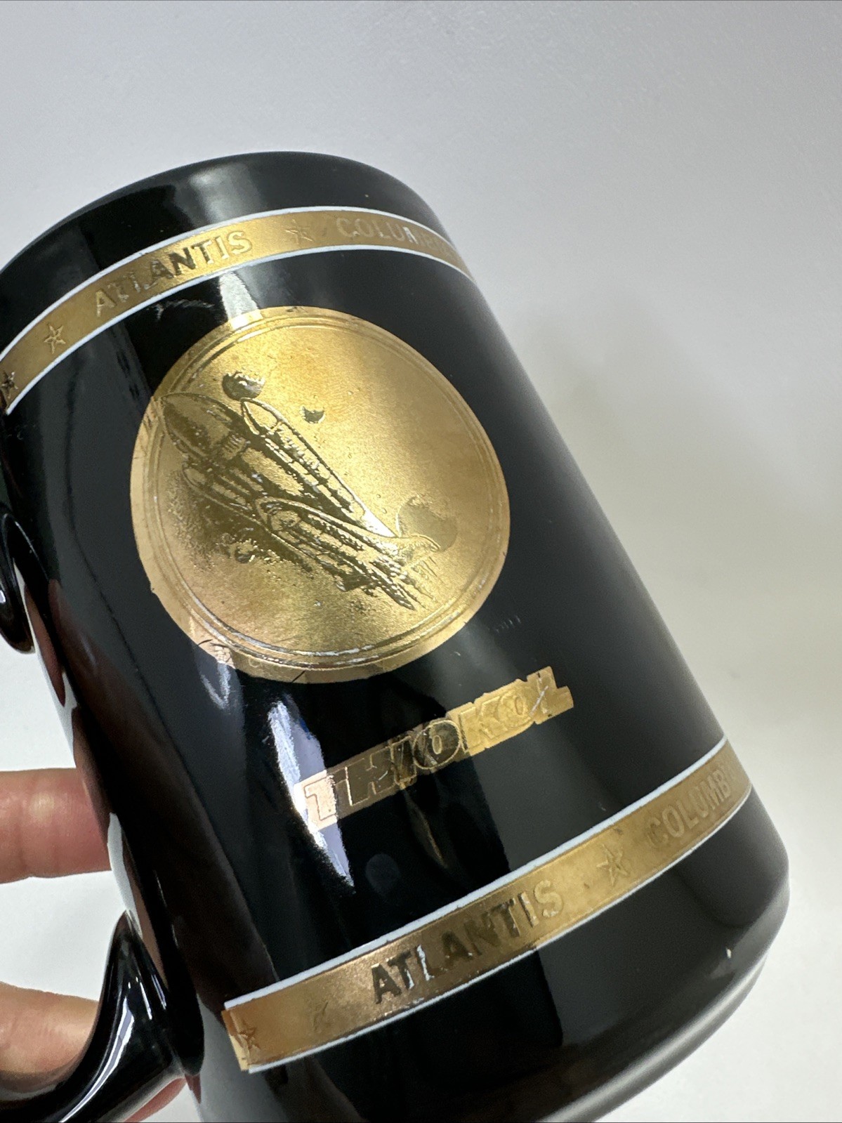 Thiokol Corp. Space Operations Space Shuttle Mug - 22K Gold Silkscreen Ceramic