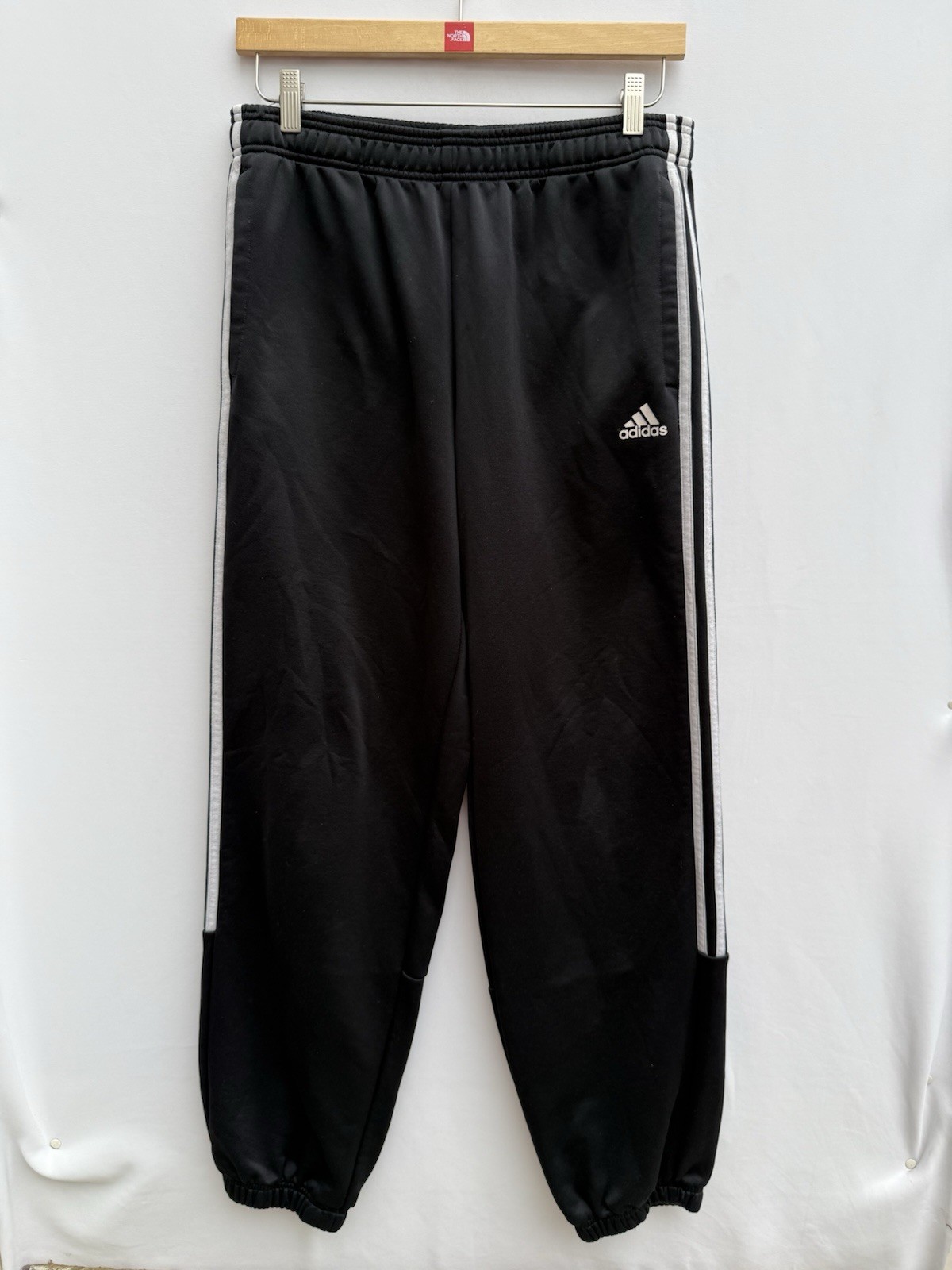 Adidas 3-Stripe Joggers Black Aeroready Fleece Loungewear Tapered Mens Large