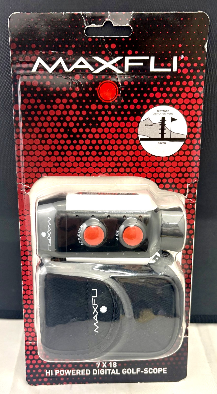 MAXFLI Golf Digital 7x18 Golf Scope Range Finder with Padded Case