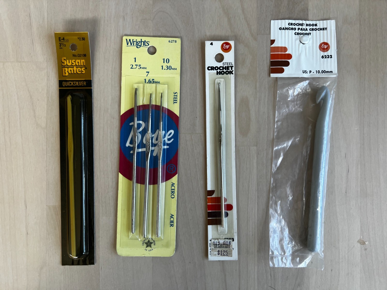 Vintage Various Crochet Hooks Wrights Boye Susan Bates Mixed Sizes Lot NEW