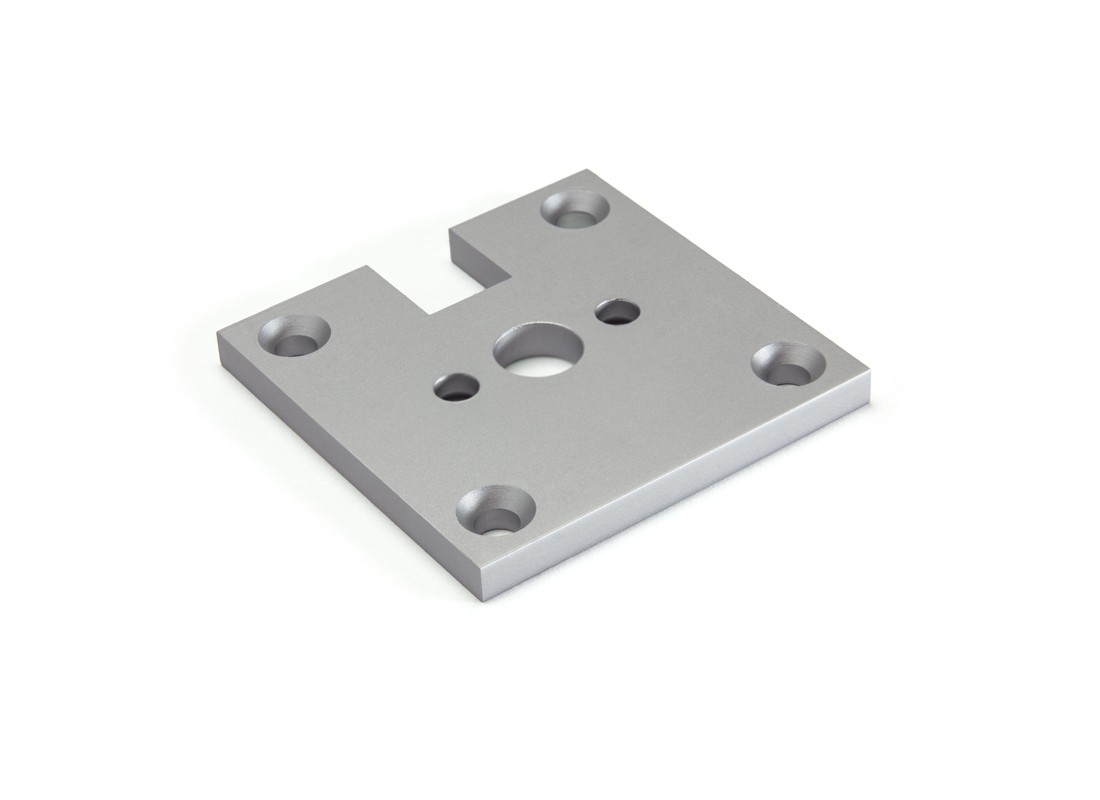 FHC 695ESA 2" x 2" End Base Plate for 630 Post - Satin Anodized