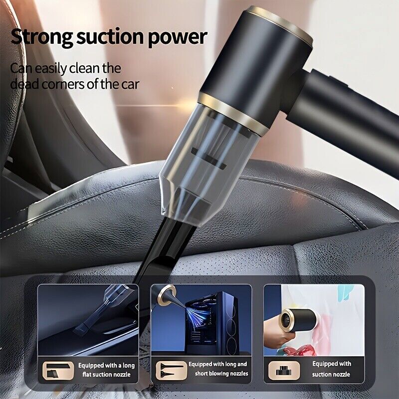 4 in 1 Upgrade Car Vacuum Cleaner Air Blower Wireless Handheld Rechargeable Mini