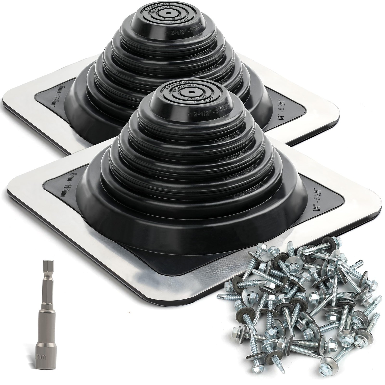 #3 High Temp Silicone Metal Roof Pipe Flashing Boot - Roof Vent Boot for Pipe...