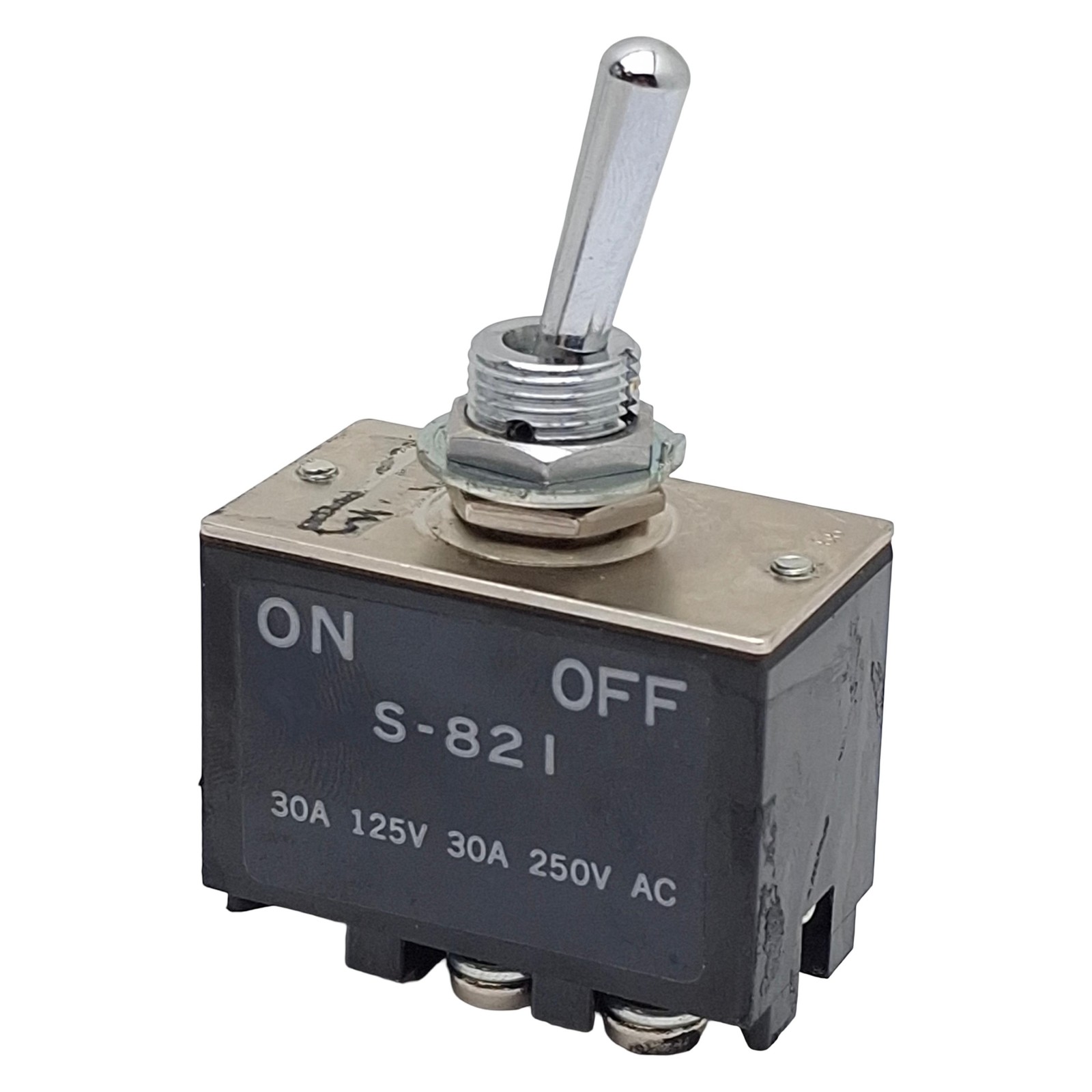 NKK S821 Toggle Switch, DPST ON-OFF, 30A 125VAC/30VDC, 750W, M12, 12.5mm Panel
