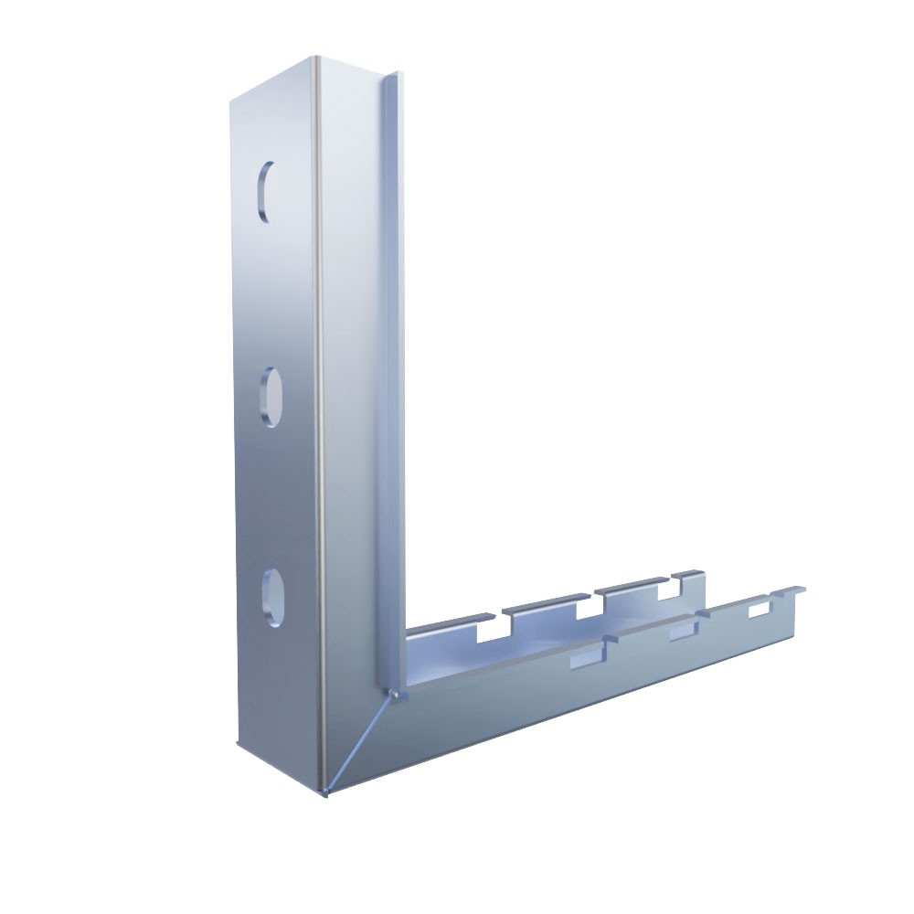NavePoint 7/8" Electro Zinc Plated Wire Mesh Cable Tray L-Shaped Wall Bracket -