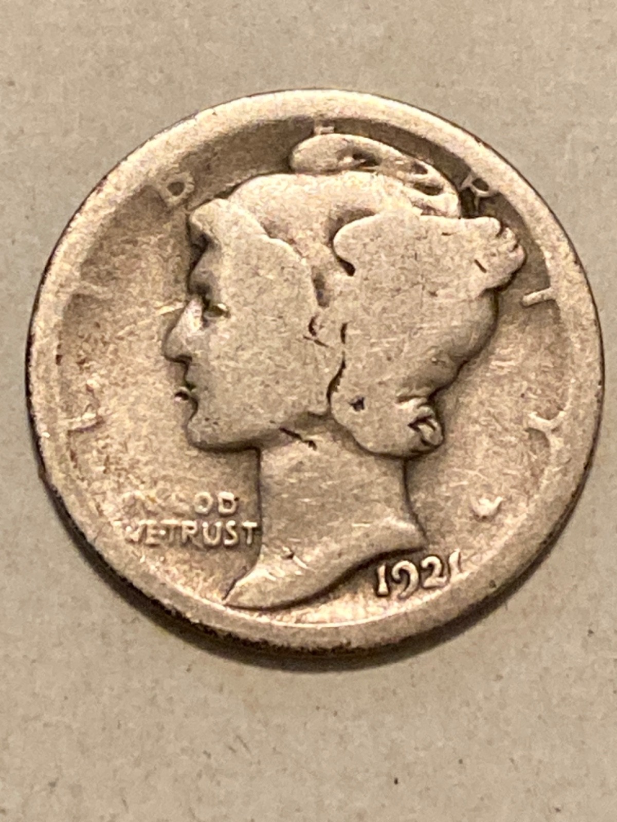 1921  Silver Mercury Dime  Nice