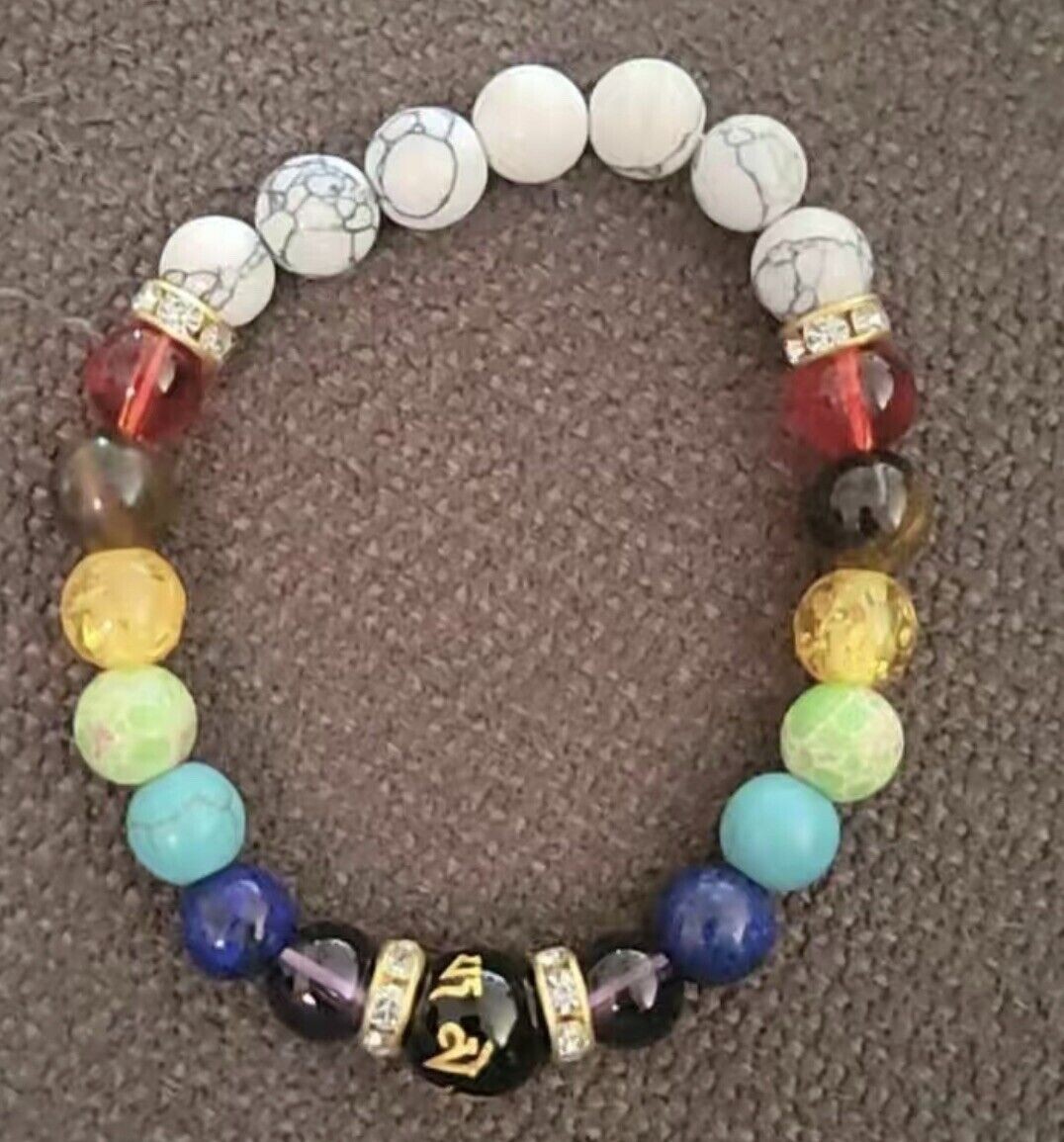 Mystic, multi-color & white, anxiety relief bracelet, free shipping*great deal