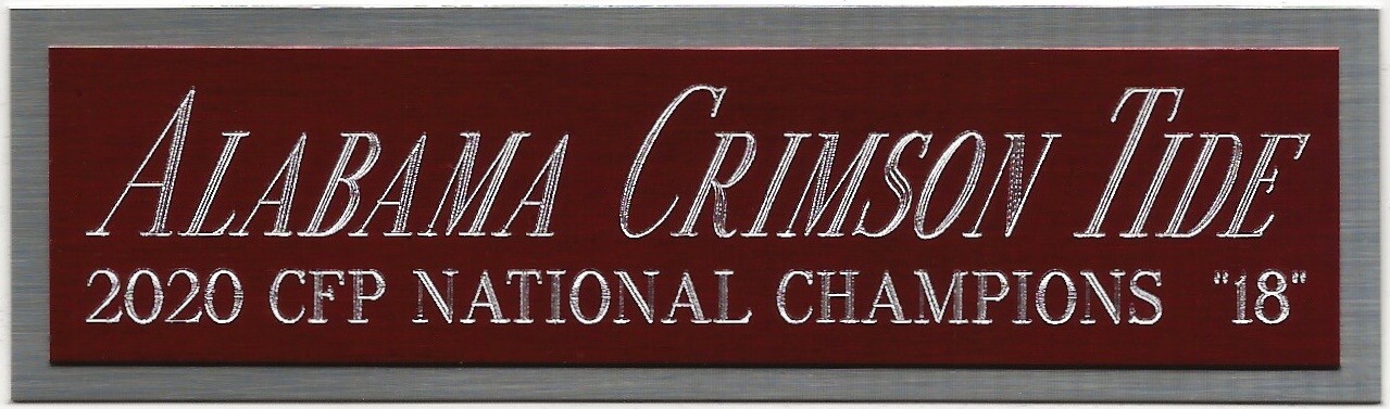 2020 CHAMPIONS ALABAMA NAMEPLATE AUTOGRAPHED SIGNED FOOTBALL-HELMET-JERSEY-PHOTO