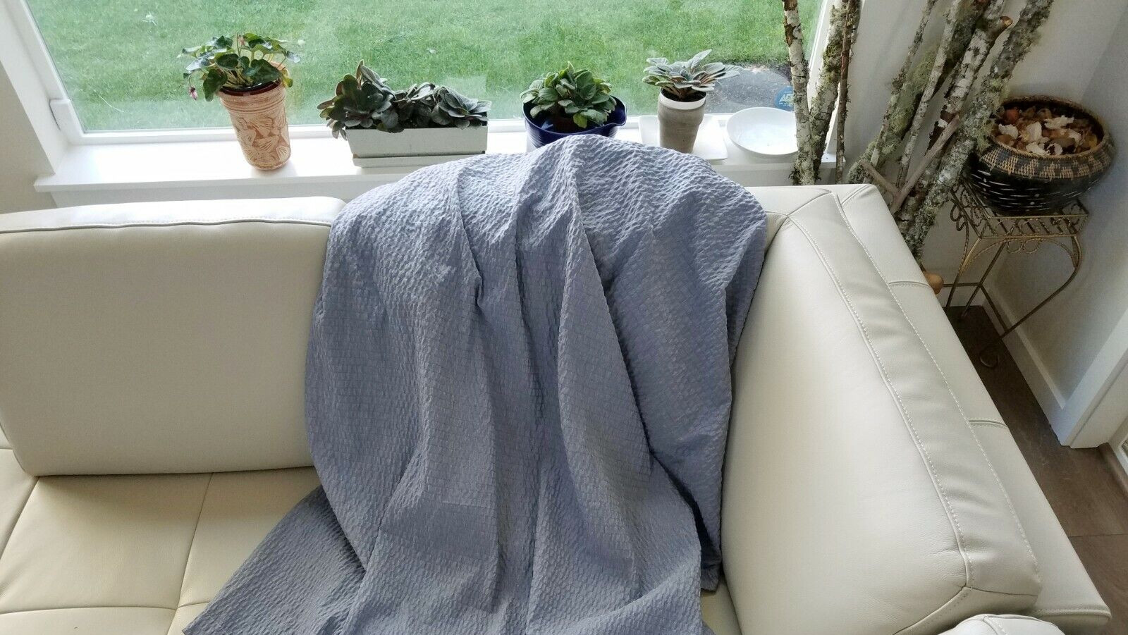 Cool Blanket - Ripple Pattern Embossing, Steel Gray, Single Size 64"x81"